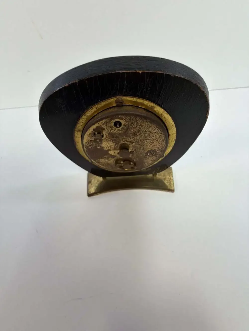 Vintage Mid-Century Modern Elgin Wooden Desk Alarm Clock, Made in Germany